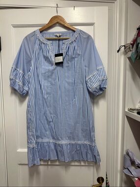 PATTY KIM Light Blue & White Striped dress